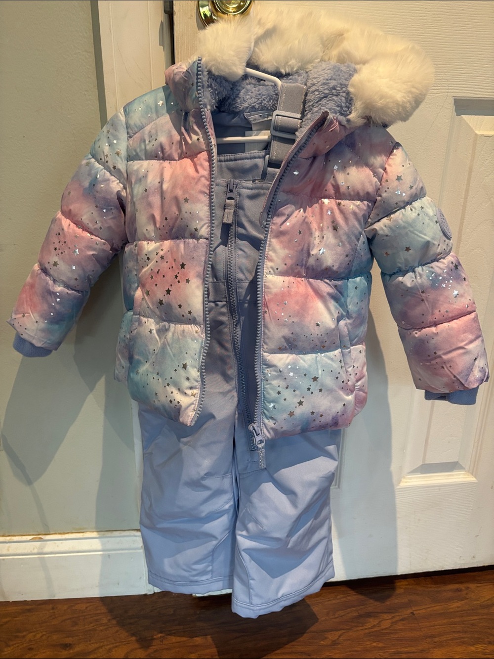 Zeroxposur Pastel Star Puffer Jacket and Snow Bib Set